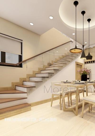  Cầu thang gỗ tại nhà phố Long Biên